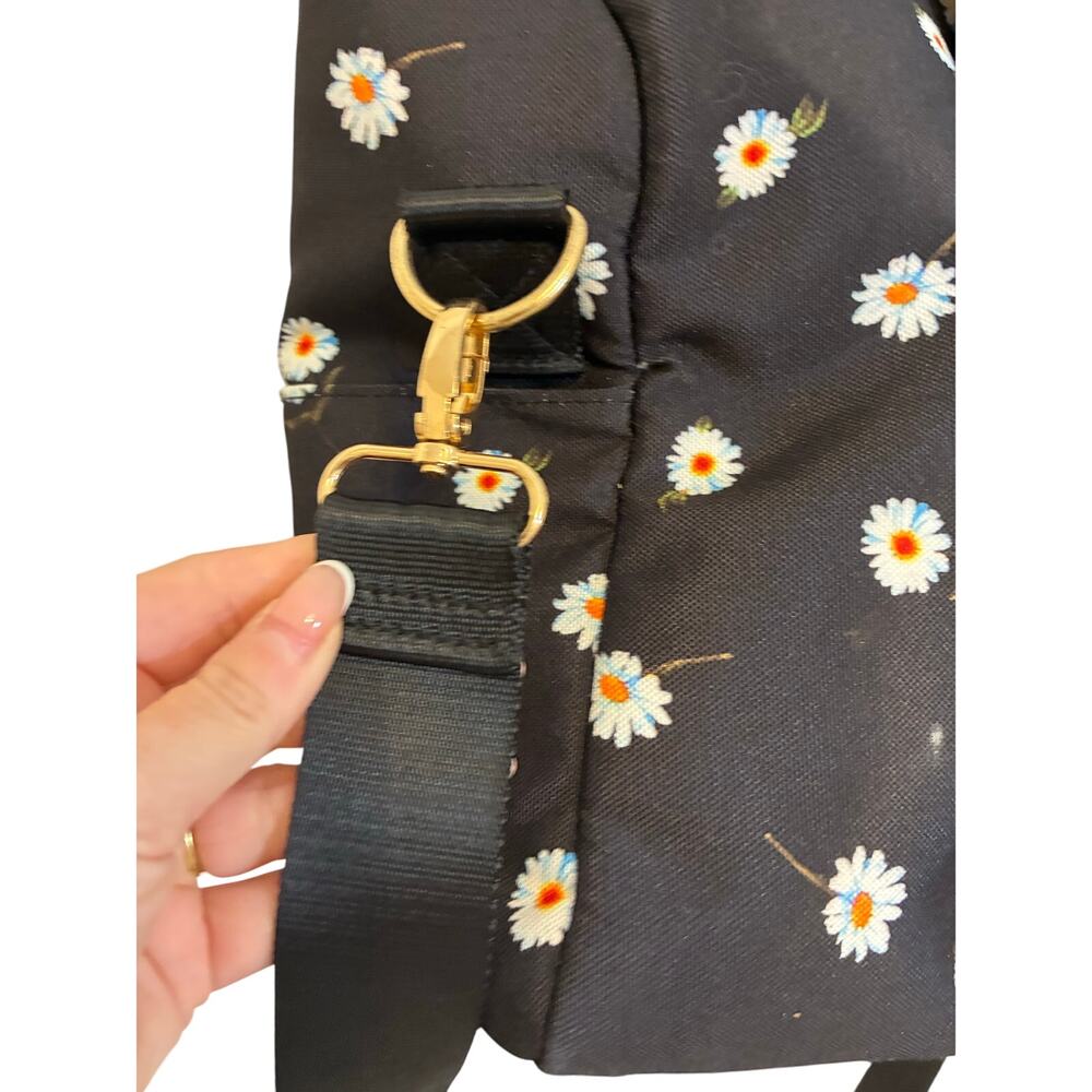 Alice + Olivia Daisy Print Duffel Bag Weekender Bag Traveling Loungewear Novelty - Picture 4 of 8